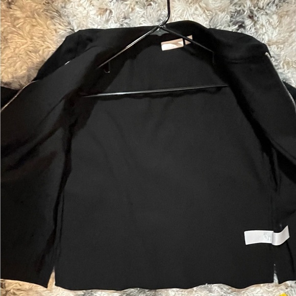 Belle by Kim Gravell boho work career Black zip jacket 3/4 sleeve tassels Large - Picture 9 of 12